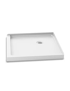 Kalia Koncept 36X36 Square Acrylic Shower Base 36X36 With Corner Drain And Integrated Tiling Flanges On 2 Sides