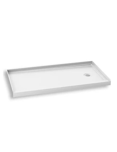 Kalia Koncept 60X30 Rectangular Acrylic Shower Base 60X30 With Right Drain And Integrated Tiling Flanges On 3 Sides