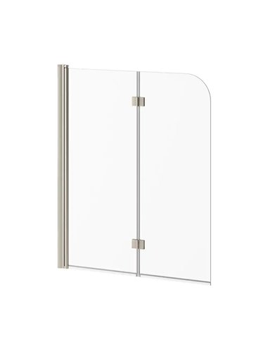 Kalia Flip 2-Panel Frameless Pivot Bath Shield 46" X 56" Clear Glass