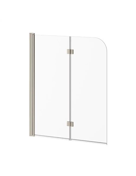 Kalia Flip 2-Panel Frameless Pivot Bath Shield 46" X 56" Clear Glass