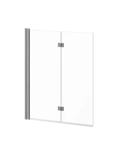 Kalia Flip 90° 2-Panel Frameless Pivot Bath Shield 46" X 56" Clear Glass