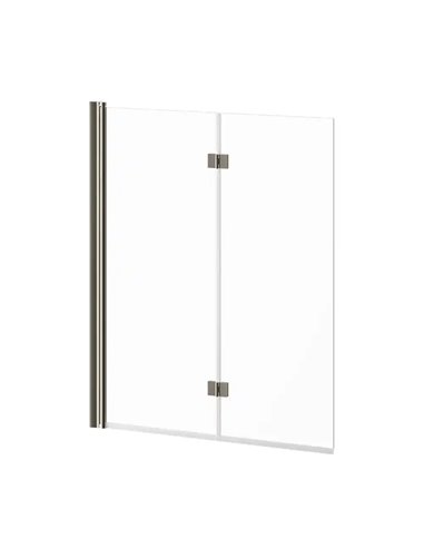 Kalia Flip 90° 2-Panel Frameless Pivot Bath Shield 46" X 56" Clear Glass