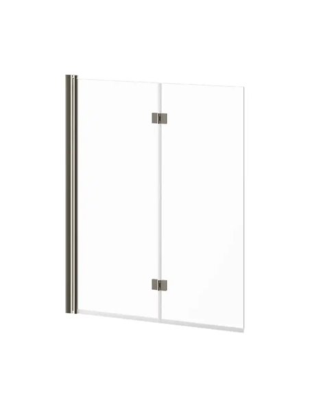 Kalia Flip 90° 2-Panel Frameless Pivot Bath Shield 46" X 56" Clear Glass