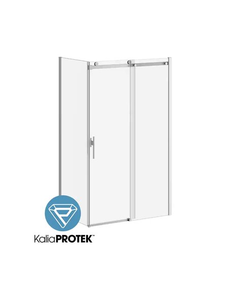 Kalia Koncept Evo With Kaliaprotek 32"X77" Duraclean Glass With Protective Film Return Panel For Corner Installation