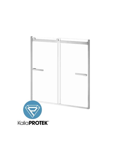Kalia Akcess 2.0 With Kaliaprotek 2-Panel Sliding Bathtub Door 60"X60" Reversible Clear With Film Glass