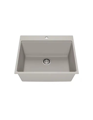 Kalia Bacia 25 Granistone Single Bowl Kitchen Sink 25" With Drain And Silicone Mat For Drop-In Installation