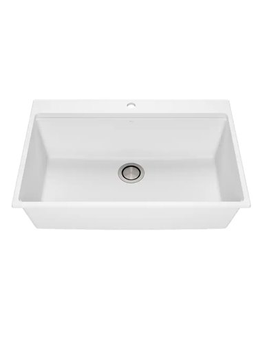 Kalia Bacia 33 Granistone Single Bowl Kitchen Sink 33" With Drain And Silicone Mat For Drop-In Installation