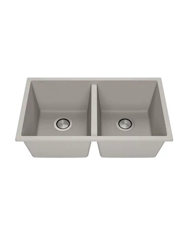 Kalia Bacia 31 Granistone Double Bowl 50/50 Kitchen Sink 31" With Drain And Silicone Mat For Undermount Or Drop-In Installation