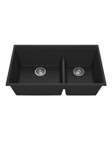 Kalia Bacia 33 Granistone Double Bowl 70/30 Kitchen Sink 33" With Drain And Silicone Mat For Undermount Installation