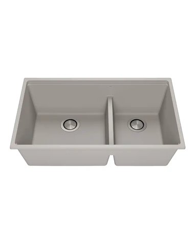 Kalia Bacia 33 Granistone Double Bowl 70/30 Kitchen Sink 33" With Drain And Silicone Mat For Undermount Installation