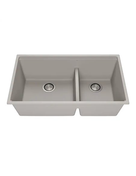 Kalia Bacia 33 Granistone Double Bowl 70/30 Kitchen Sink 33" With Drain And Silicone Mat For Undermount Installation