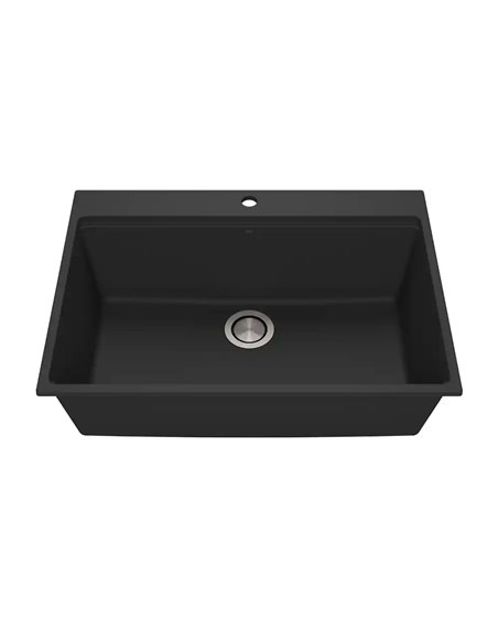 Kalia Bacia 31 Granistone Single Bowl Kitchen Sink 31" With Drain And Silicone Mat For Drop-In Installation