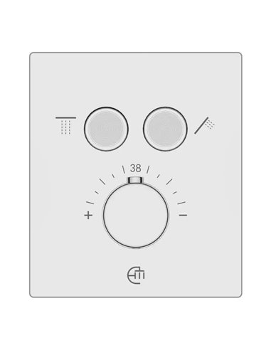 Empyrean Wave Smart Control 2- functions Thermostatic Square Shower Valve Trim only with Volume Control