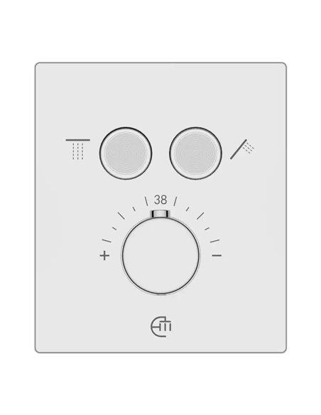 Empyrean Wave Smart Control 2- functions Thermostatic Square Shower Valve Trim only with Volume Control