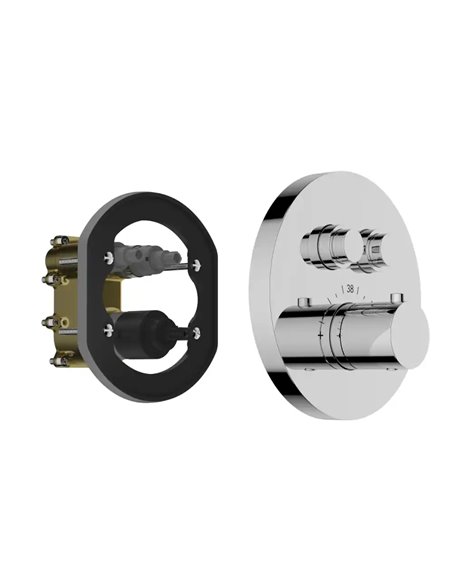 Empyrean Wave Smart Control 2-function Thermostatic Round Shower Valve Trim only with Volume Control