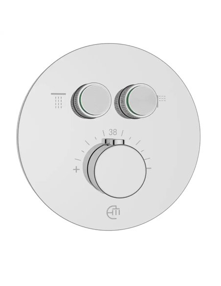 Empyrean Wave Smart Control 2-function Thermostatic Round Shower Valve Trim only with Volume Control