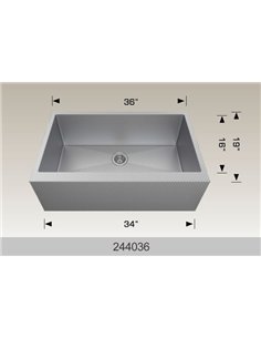 Bosco 244036 Textured Titanium Apron Sink