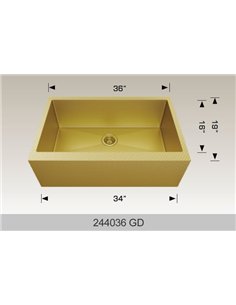 Bosco 244036 Textured Titanium Apron Sink 