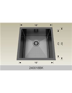 Bosco 240018 Textured Titanium Series Stainless Steel Kitchen Sink