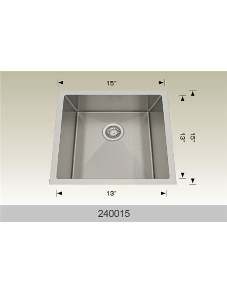 Bosco 240015 Textured Titanium Series Stainless Steel Kitchen Sink  