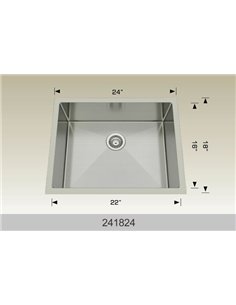 Bosco 241824 Textured Titanium Series Stainless Steel Kitchen Sink  