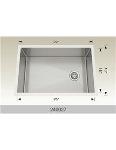 Bosco 240027 Textured Titanium Series Stainless Steel Kitchen Sink  