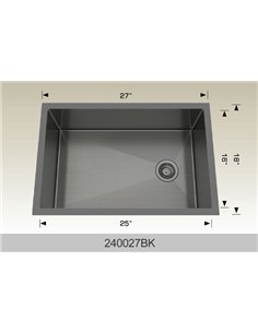 Bosco 240027 Textured Titanium Series Stainless Steel Kitchen Sink 