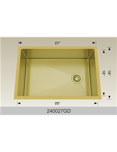 Bosco 240027 Textured Titanium Series Stainless Steel Kitchen Sink  