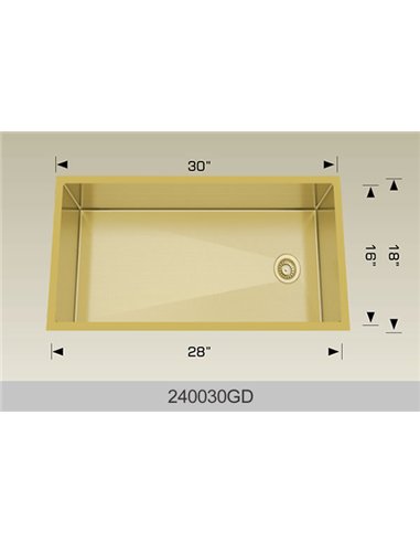 Bosco 240030 Textured Titanium Series Stainless Steel Kitchen Sink  