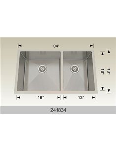 Bosco 241834 Textured Titanium Series Stainless Steel Kitchen Sink  