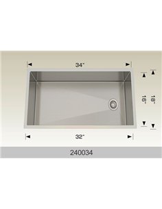 Bosco 240034 Textured Titanium Series Stainless Steel Kitchen Sink  