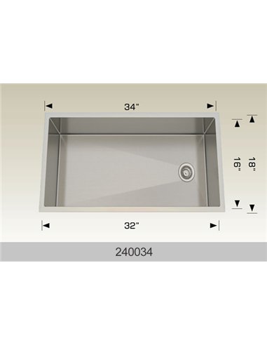 Bosco 240034 Textured Titanium Series Stainless Steel Kitchen Sink  