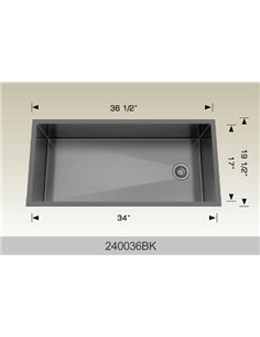 Bosco 240036 Textured Titanium Series Stainless Steel Kitchen Sink  