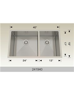 Bosco 241940 Textured Titanium Series Stainless Steel Kitchen Sink  