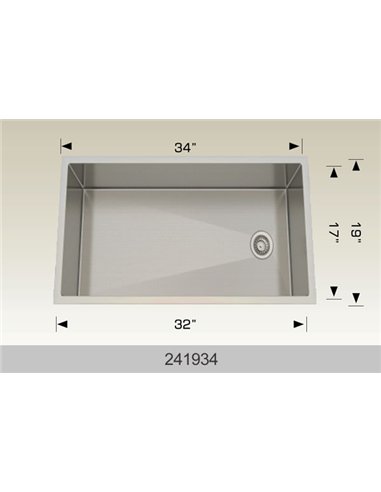 Bosco 241934 Textured Titanium Series Stainless Steel Kitchen Sink  