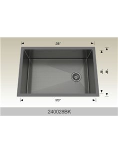 Bosco 240028 Textured Titanium Series Stainless Steel Kitchen Sink 