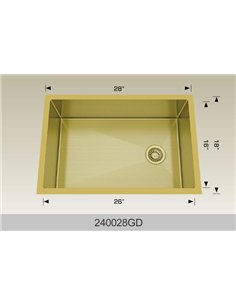 Bosco 240028 Textured Titanium Series Stainless Steel Kitchen Sink  