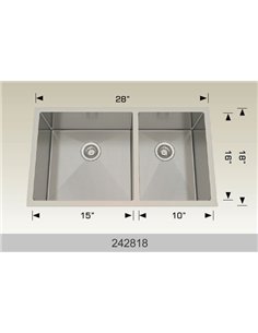 Bosco 242818 Textured Titanium Series Stainless Steel Kitchen Sink  