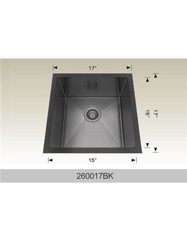 Bosco 260017 Textured Titanium Series Stainless Steel Kitchen Sink  