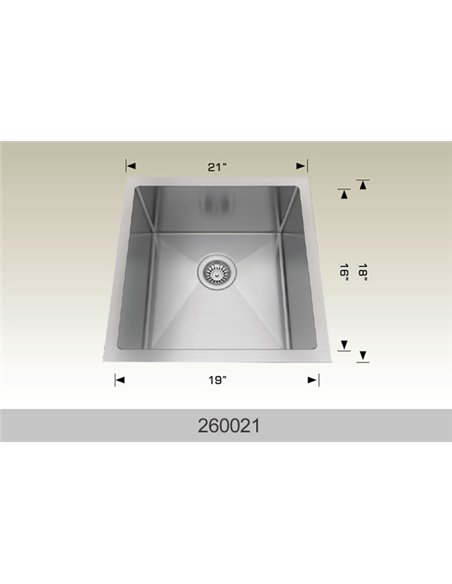 Bosco 260021 Textured  Series Stainless Steel Kitchen Sink  