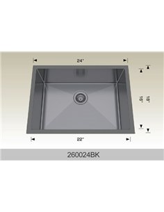 Bosco 260024 Textured  Series Stainless Steel Kitchen Sink  
