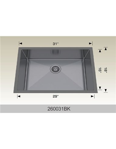 Bosco 260031 Textured  Series Stainless Steel Kitchen Sink  