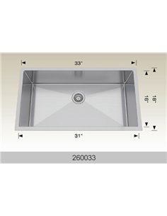 Bosco 260033 Textured  Series Stainless Steel Kitchen Sink  
