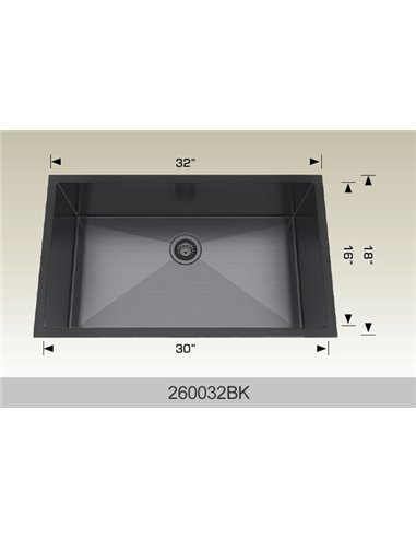 Bosco 260032 Textured  Series Stainless Steel Kitchen Sink  