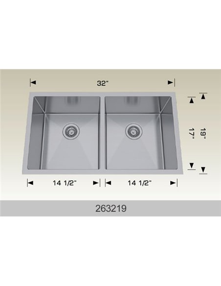 Bosco 263219 Textured  Series Stainless Steel Kitchen Sink   