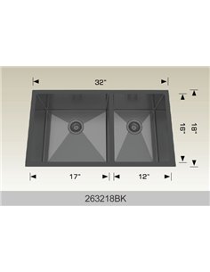 Bosco 263218 Textured  Series Stainless Steel Kitchen Sink  