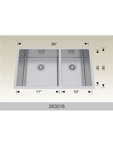 Bosco 263018 Textured  Series Stainless Steel Kitchen Sink  