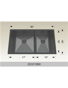 Bosco 263018 Textured  Series Stainless Steel Kitchen Sink  