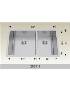 Bosco 263318 Textured Series Stainless Steel Kitchen Sink  