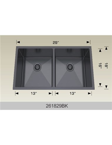 Bosco 261829 Textured Series Stainless Steel Kitchen Sink  